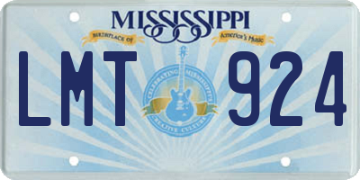 MS license plate LMT924