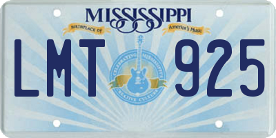 MS license plate LMT925