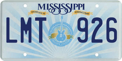 MS license plate LMT926