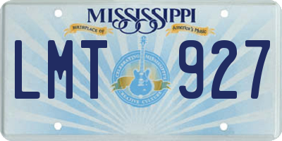 MS license plate LMT927
