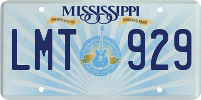 MS license plate LMT929