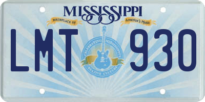 MS license plate LMT930