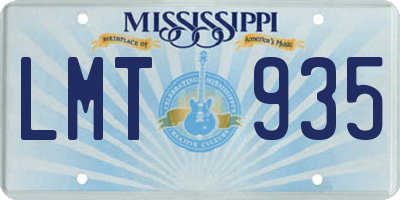 MS license plate LMT935