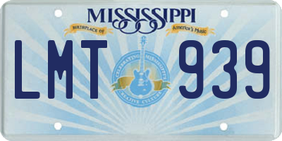 MS license plate LMT939