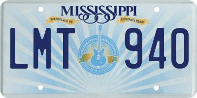 MS license plate LMT940