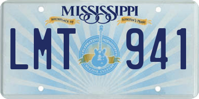 MS license plate LMT941