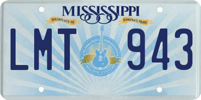 MS license plate LMT943
