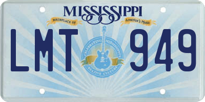 MS license plate LMT949