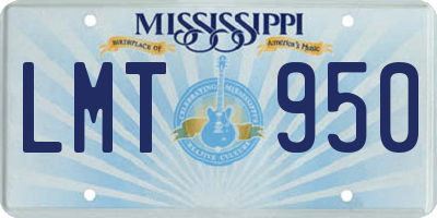 MS license plate LMT950