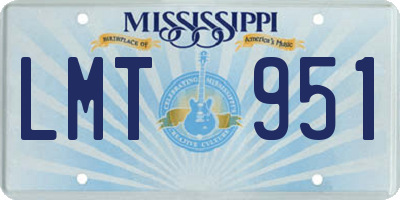 MS license plate LMT951