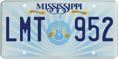 MS license plate LMT952