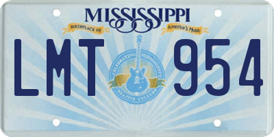 MS license plate LMT954