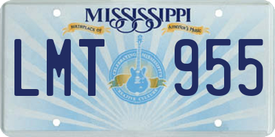 MS license plate LMT955