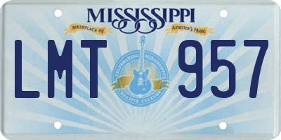 MS license plate LMT957