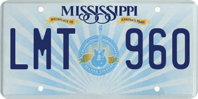 MS license plate LMT960