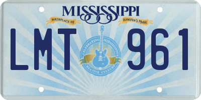 MS license plate LMT961