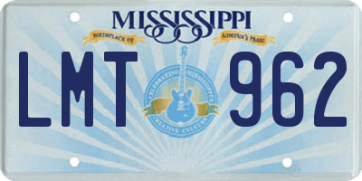 MS license plate LMT962