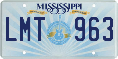 MS license plate LMT963