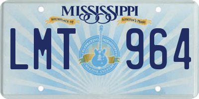 MS license plate LMT964
