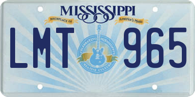 MS license plate LMT965