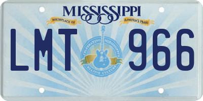 MS license plate LMT966