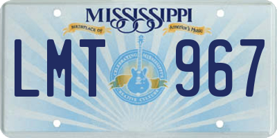 MS license plate LMT967