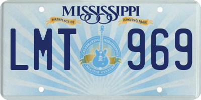 MS license plate LMT969