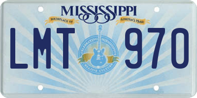 MS license plate LMT970