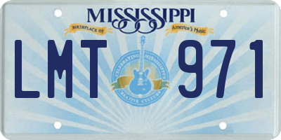 MS license plate LMT971