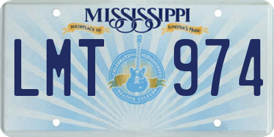 MS license plate LMT974