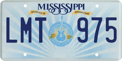 MS license plate LMT975
