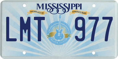 MS license plate LMT977