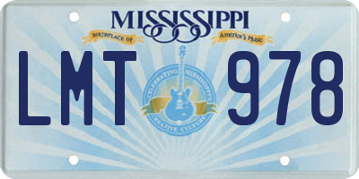 MS license plate LMT978