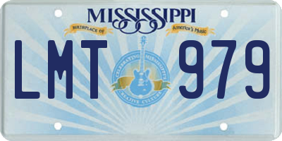 MS license plate LMT979