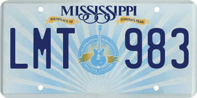 MS license plate LMT983