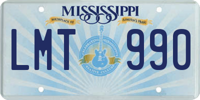 MS license plate LMT990