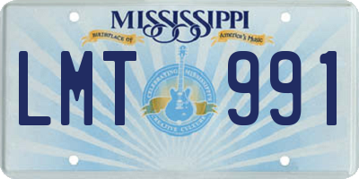 MS license plate LMT991