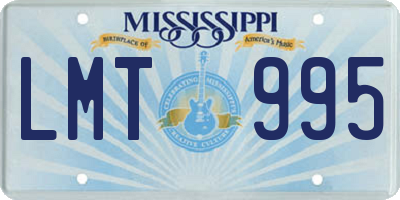 MS license plate LMT995