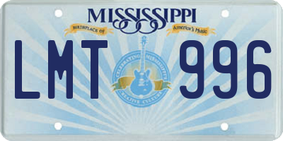 MS license plate LMT996