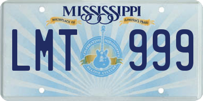 MS license plate LMT999