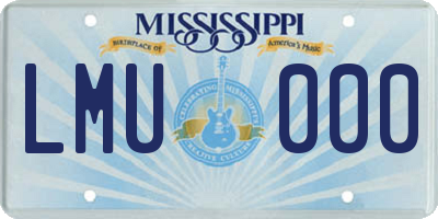 MS license plate LMU000
