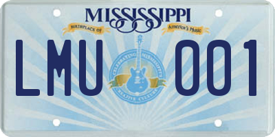 MS license plate LMU001