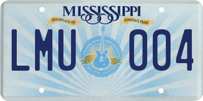 MS license plate LMU004