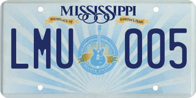 MS license plate LMU005