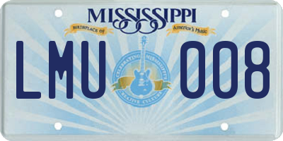 MS license plate LMU008