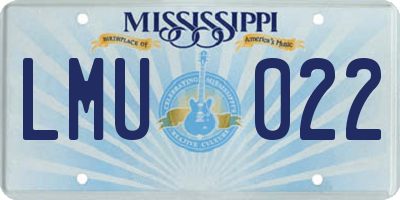 MS license plate LMU022