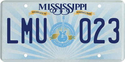MS license plate LMU023