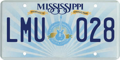 MS license plate LMU028
