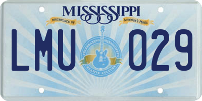 MS license plate LMU029