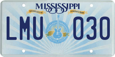 MS license plate LMU030